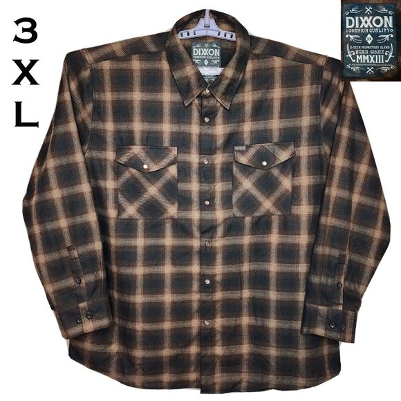 DIXXON Other - DIXXON The BOURBON Flannel Shirt - Men's 3XL - OG Pre-Pleat - Snaps RARE
